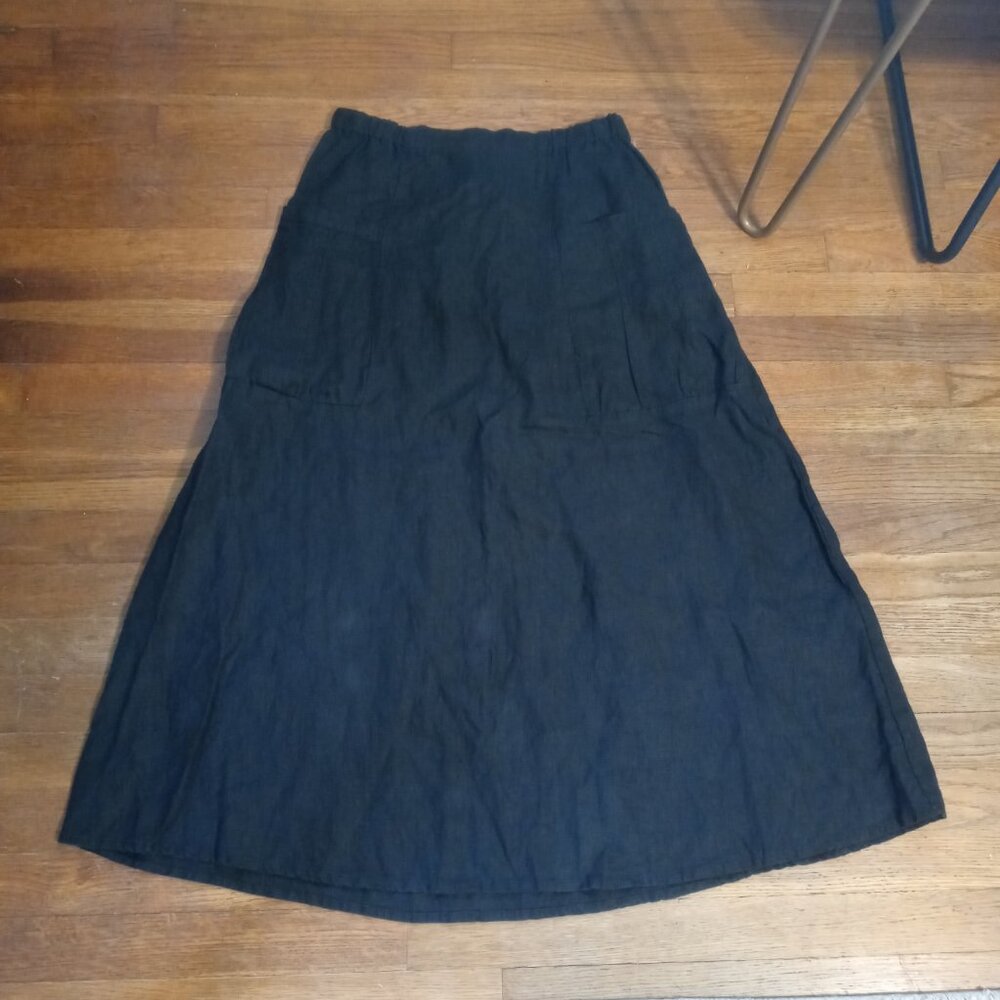 Flax Charcoal A-Line Skirt